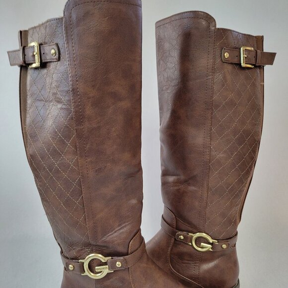G By Guess Womens Knee High Boots Brown Size 10 Faux Leather - Picture 5 of 14